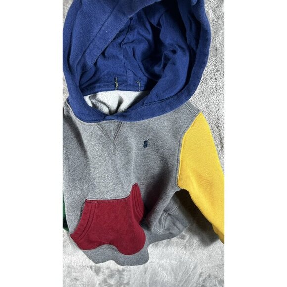 Polo Ralph Lauren Color-Block Hoodie Toddler Size 3T–4T Gray/Green/Yellow/Red - Picture 4 of 6
